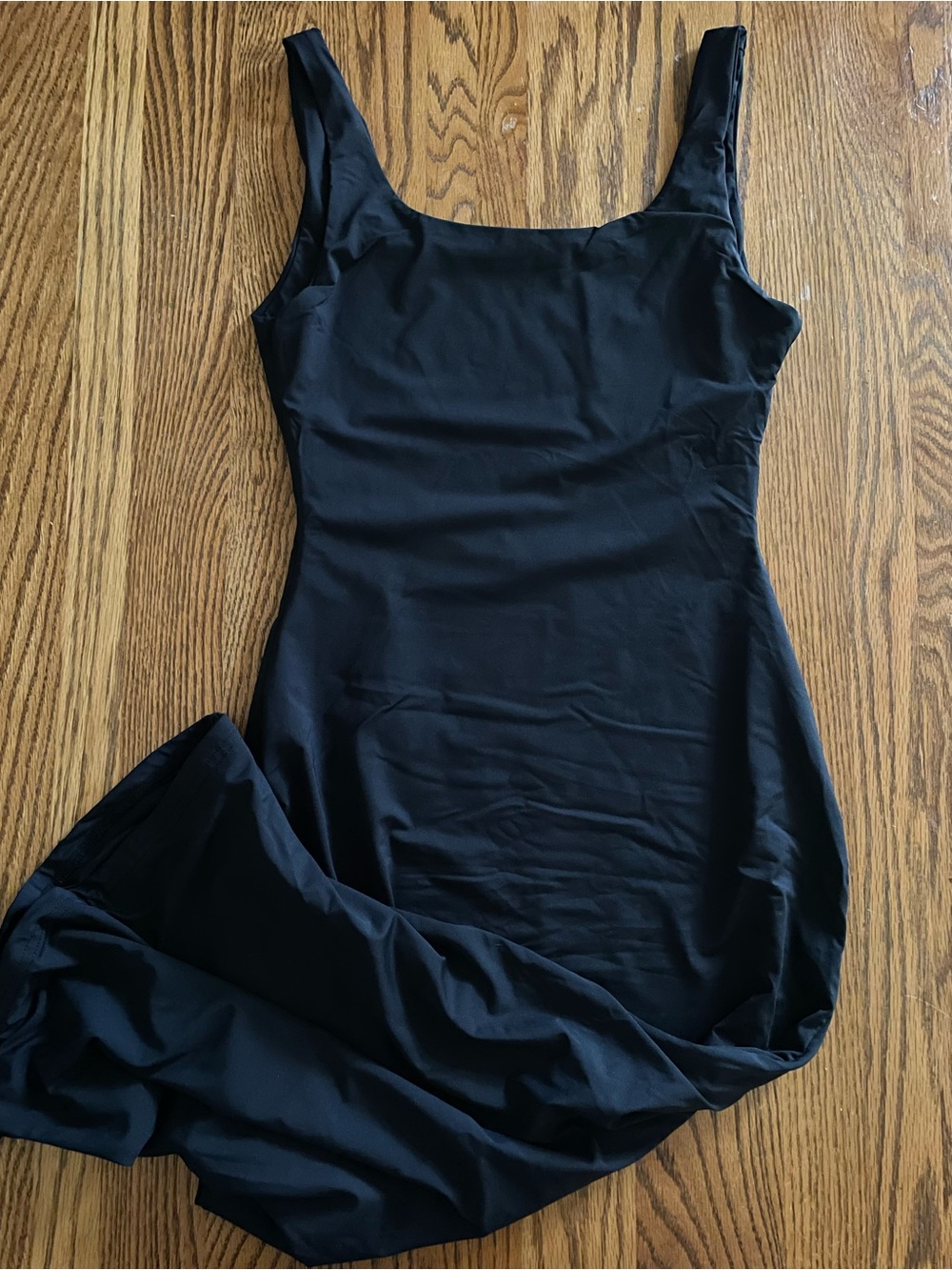 Simple Black Scoop Neck Slip Dress